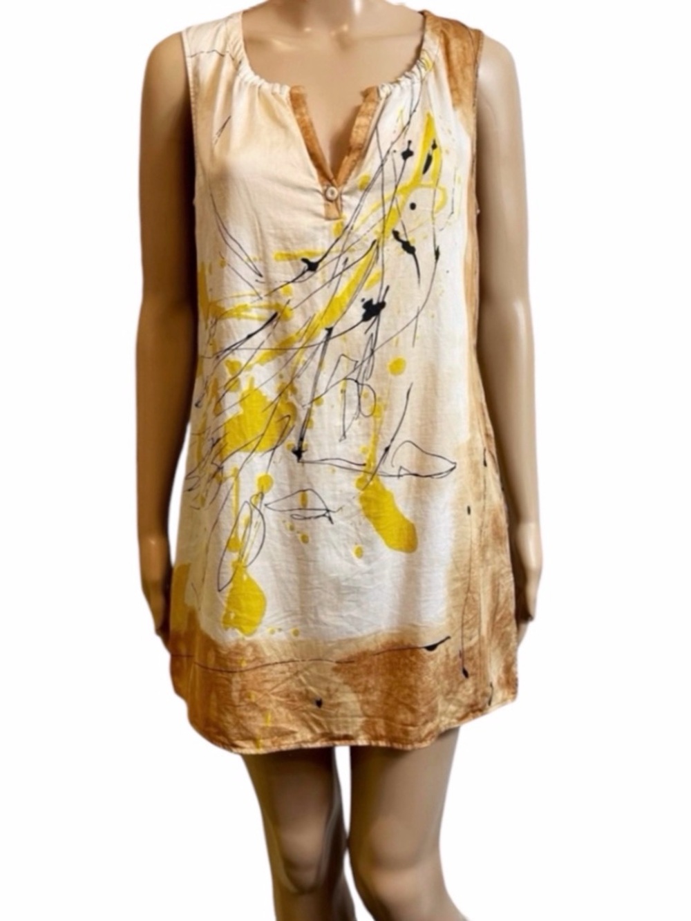 Caractere Thin Cotton Abstract Artistic Tunic Length Dress